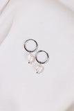 Silver Hoops with Freshwater Pearls