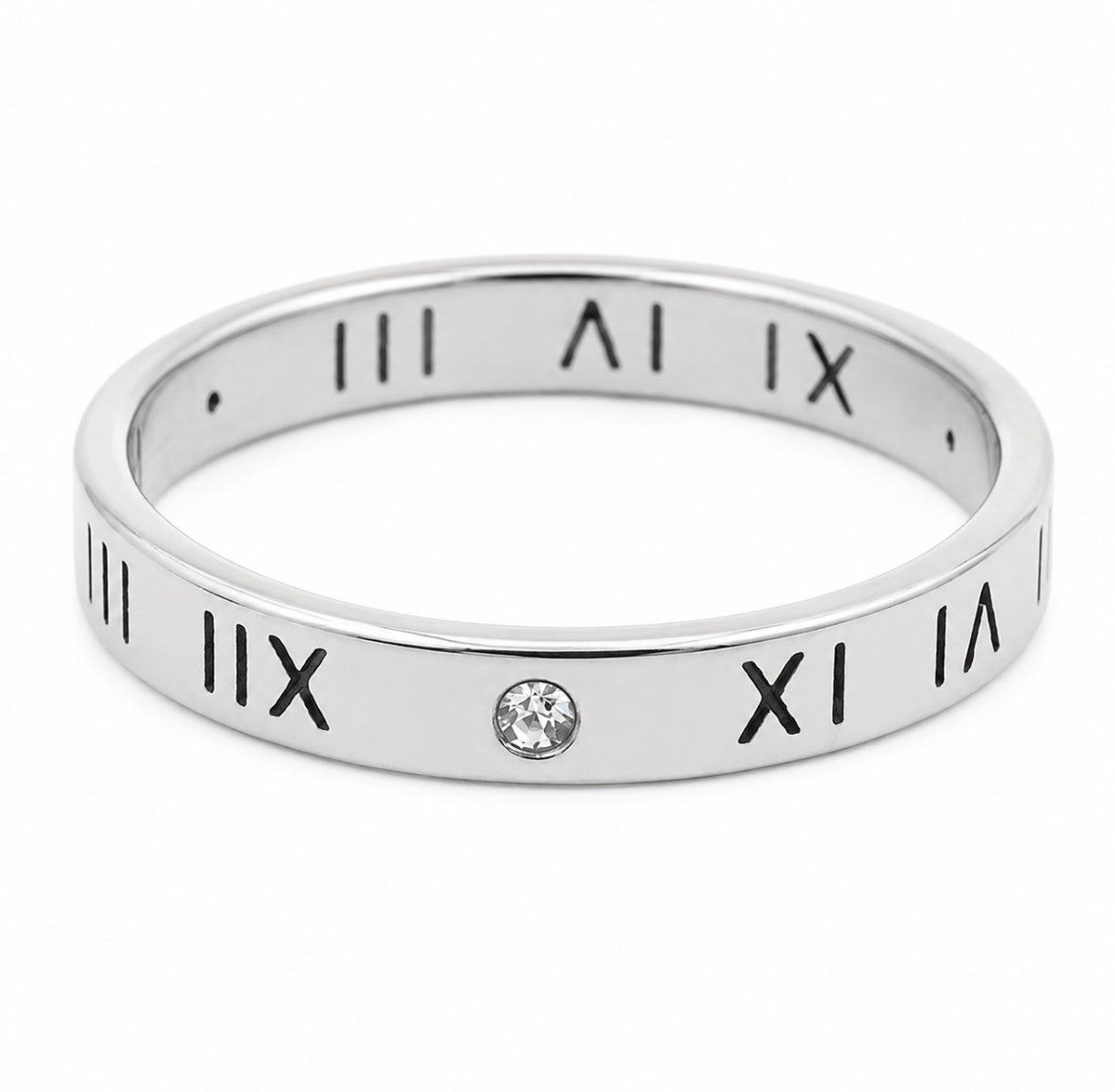 Roman Numeral Zircon Ring