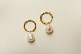 12 m Gold Hoop Freshwater pearl
