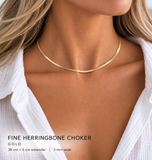 Fine Herringbone Chocker Gold & Silver