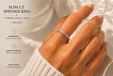 Slim CZ Spinner Anxiety Ring | Gold & Silver