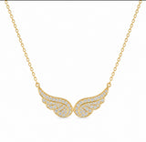Guardian Angel Wings Necklace | 925 Sterling Silver & Cubic Zirconia