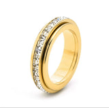 Crystal Spinner Anxiety Ring | Gold & Silver