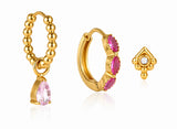 Pink Sparkle Trio Earring Set