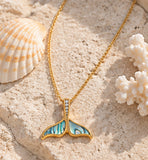 Pāua Shell Whale Tail Necklace