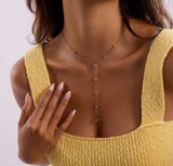 Turquoise Beaded Y Necklace