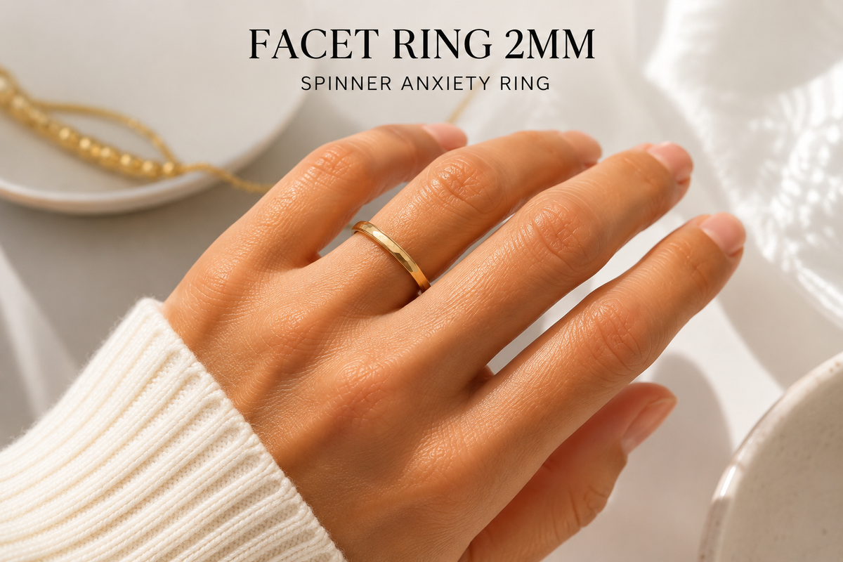 Faceted Spinner Anxiety Ring | Gold & Silver
