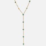 Turquoise Beaded Y Necklace