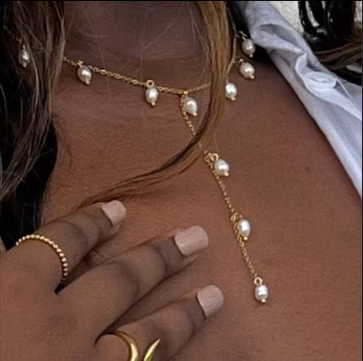 Pearl Drop Y Necklace