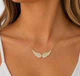 Guardian Angel Wings Necklace | 925 Sterling Silver & Cubic Zirconia