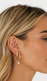 Crystal Trio Earring Set – Gold