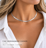 Fine Herringbone Chocker Gold & Silver
