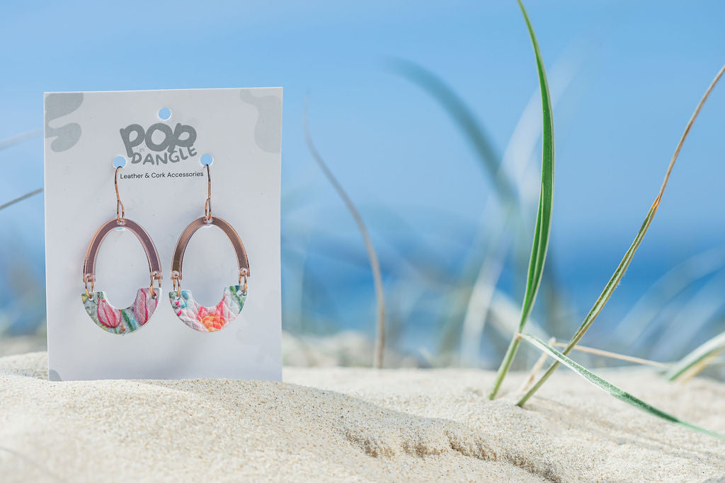 Acyrlic Arch ARC Watercolor Leather Earrings 