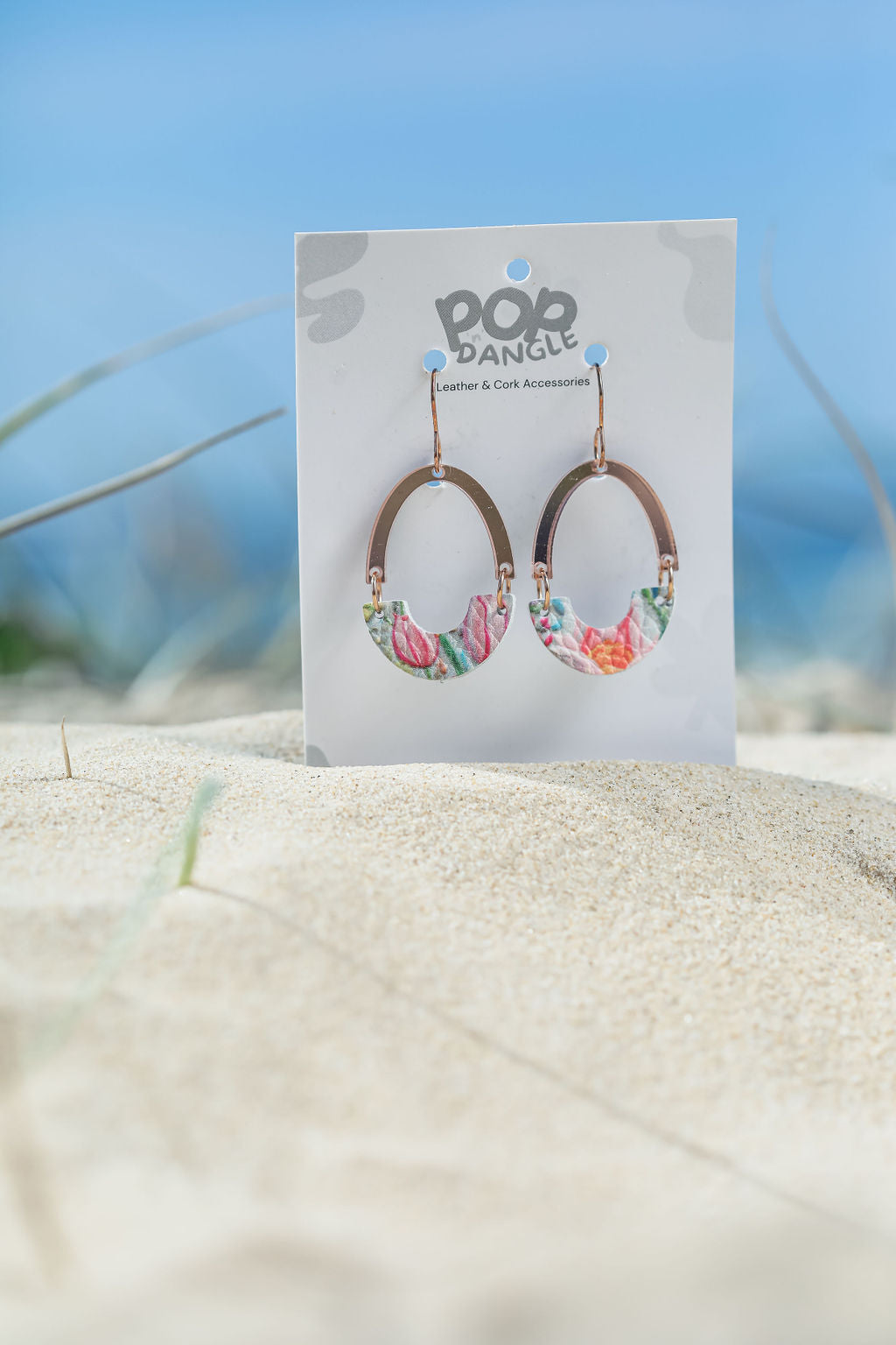 Acyrlic Arch ARC Watercolor Leather Earrings 