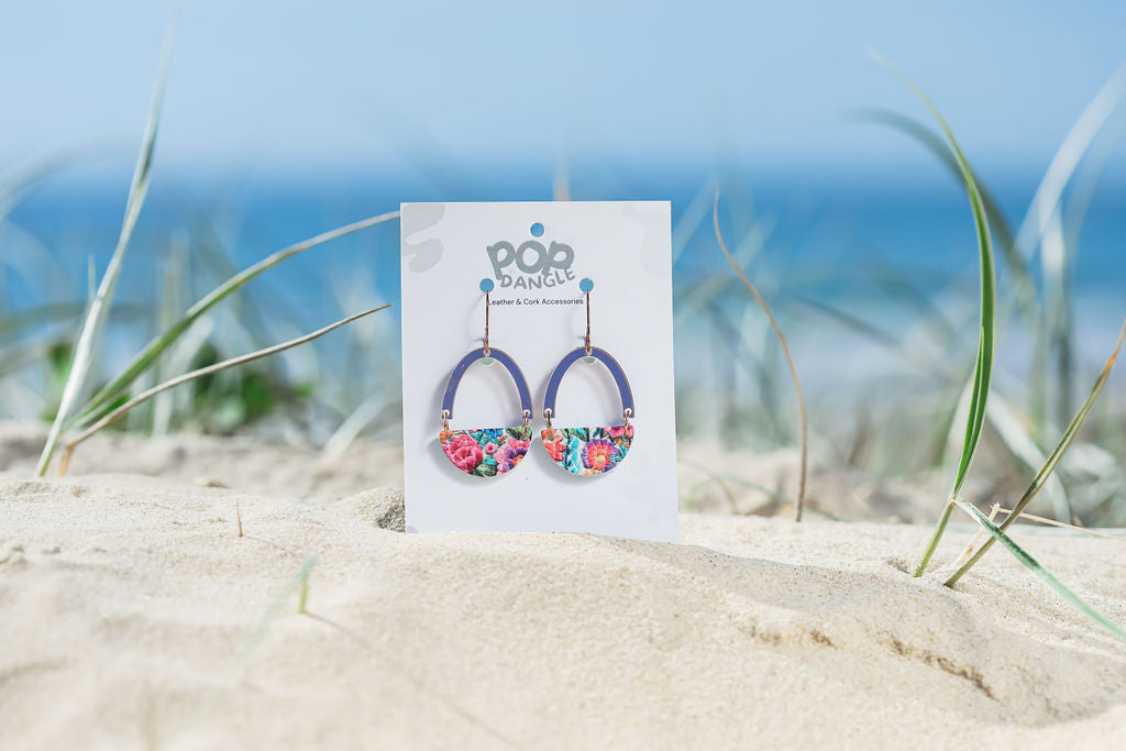 Acrylic Arches Colourfull Luna  shaped Drop earring