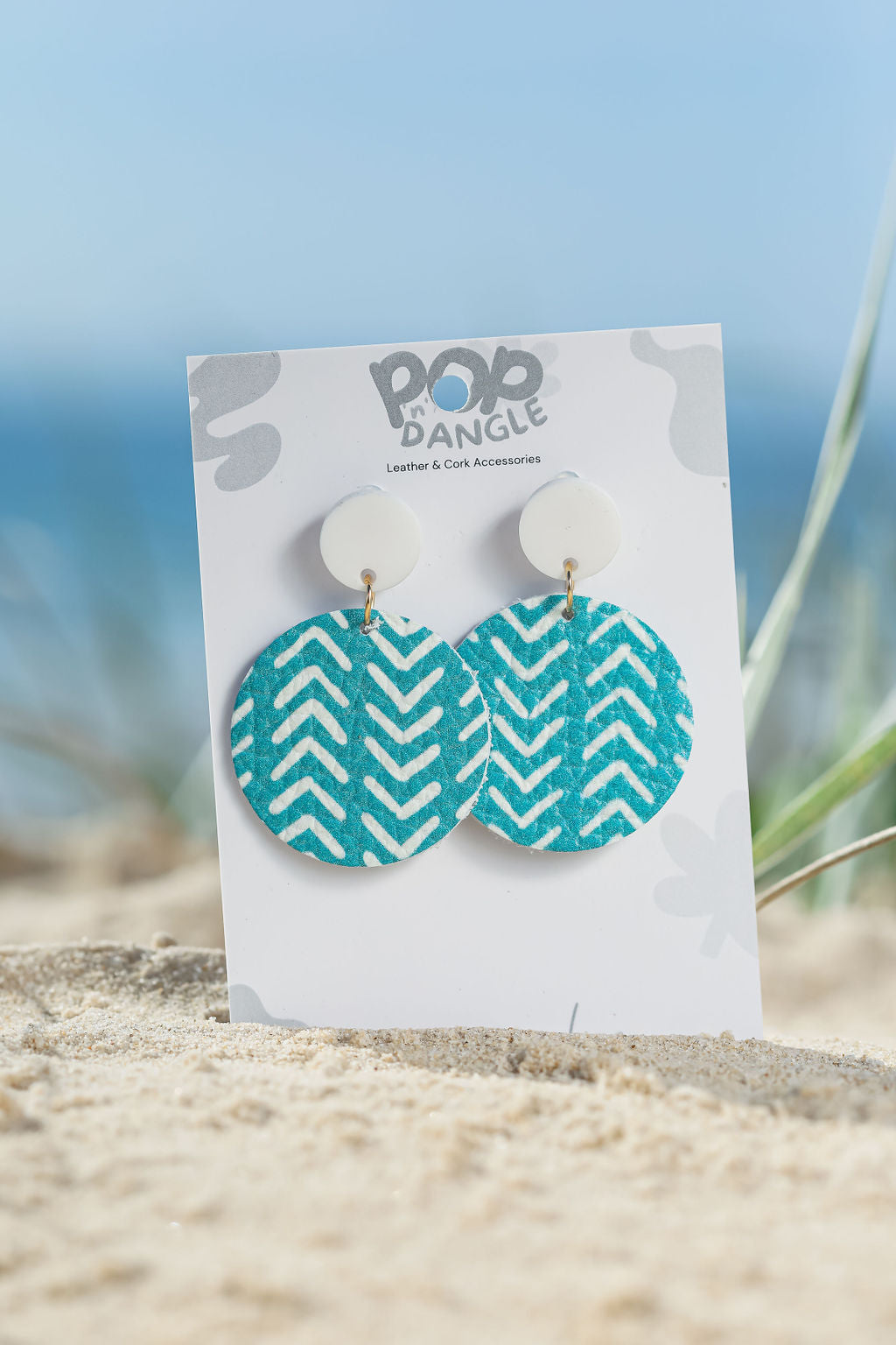 Aqua Orbit Drop Earrings