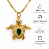 Emerald Green Turtle Necklace