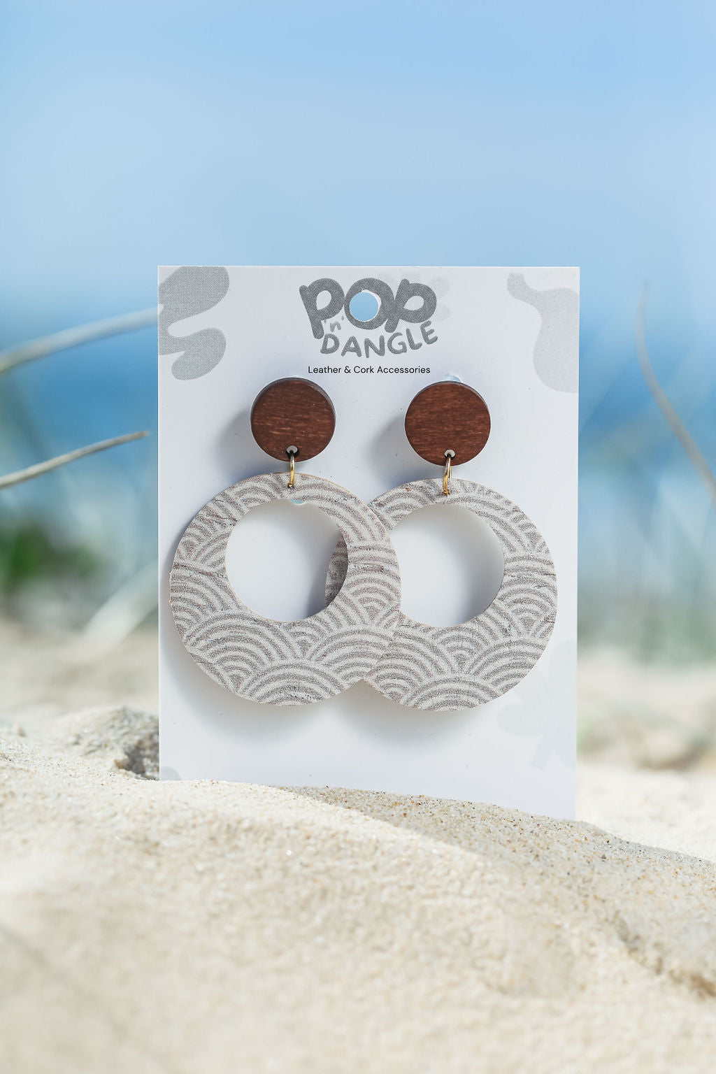 Boho Swirls Cork Leather Earrings 
