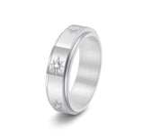 Starburst CZ Spinner Anxiety Ring | Gold & Silver