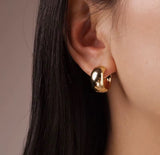 Chunky Huggie Earrings – Gold & Silver