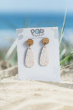 Cream Sparkle Luxe Drops Earrings 