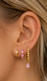 Pink Sparkle Trio Earring Set