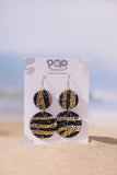 Gold Tiger Sparkle Double  Orbit Drop Earrings