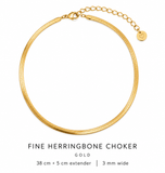 Fine Herringbone Chocker Gold & Silver