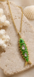 Green Enamel Fish Necklace