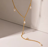 Pearl Drop Y Necklace