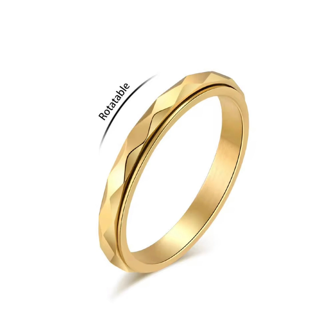 Gold Facet Spinner Ring 