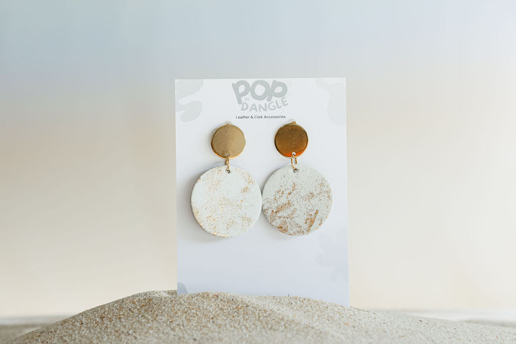 Gold Marble Orbit Drop Earrings 30m