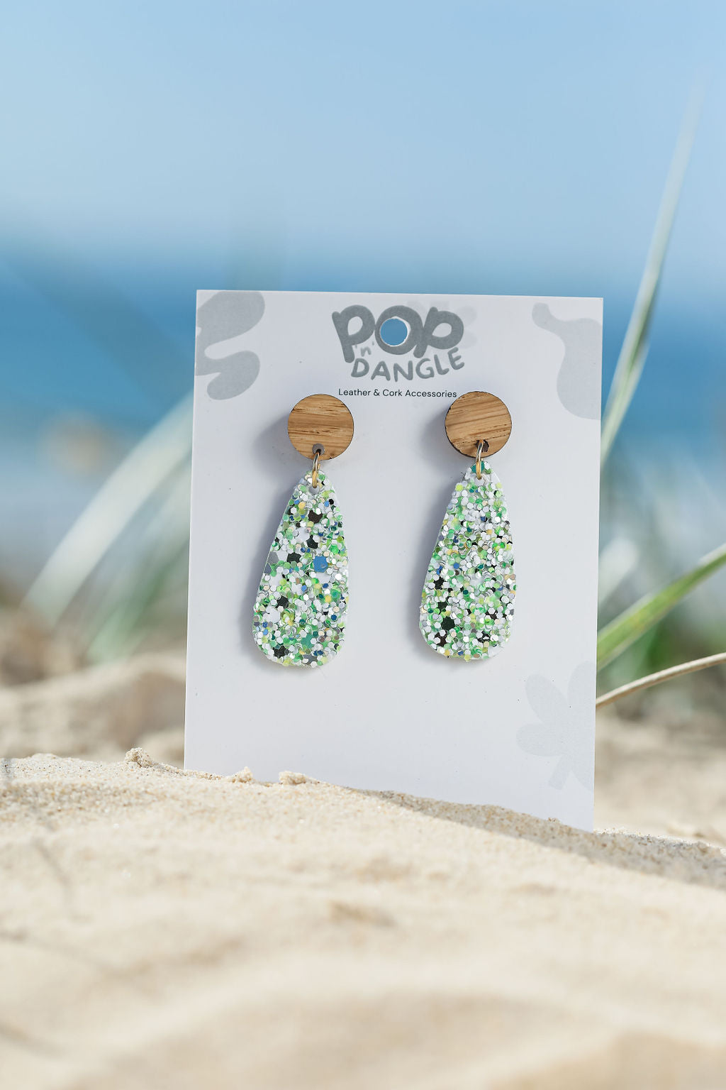 Green Sparkle  Luxe Drop Earrings 