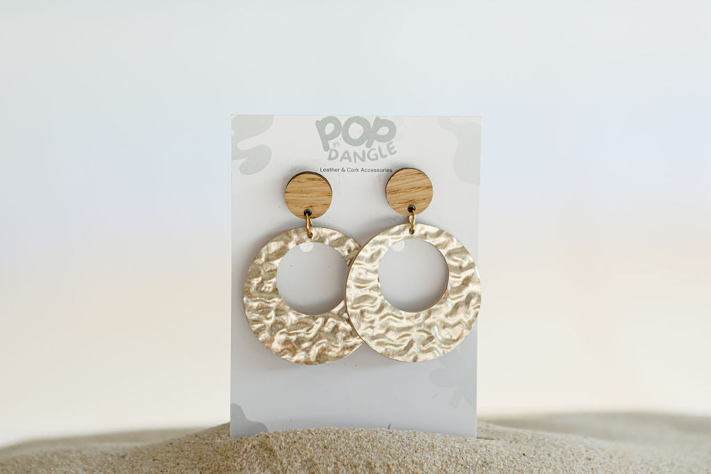 Hammered Gold Hoop Earrings