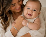 Mum n Bub Id Curb Bracelets Silver 