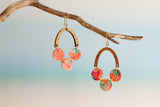 Orange Watercolur Arch Infinity Drop Earrings