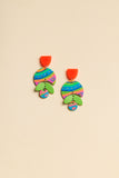 Orange Handpainted Aurora Statement Earrings 