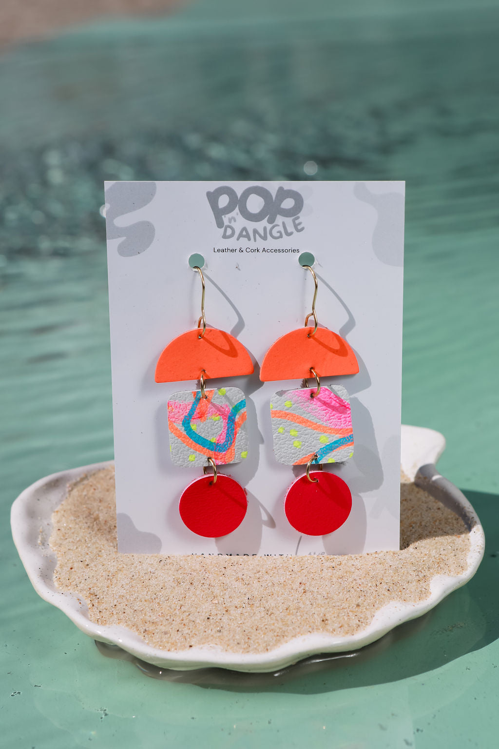 Orange_Trinity_ArtDrops_Leather_Earrings 