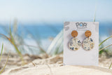 Oriental Orbit Drops 30 mm Leather Earrings 