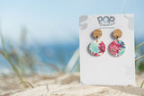 Palm Orbit Drops 20 mm Leather Earrings 