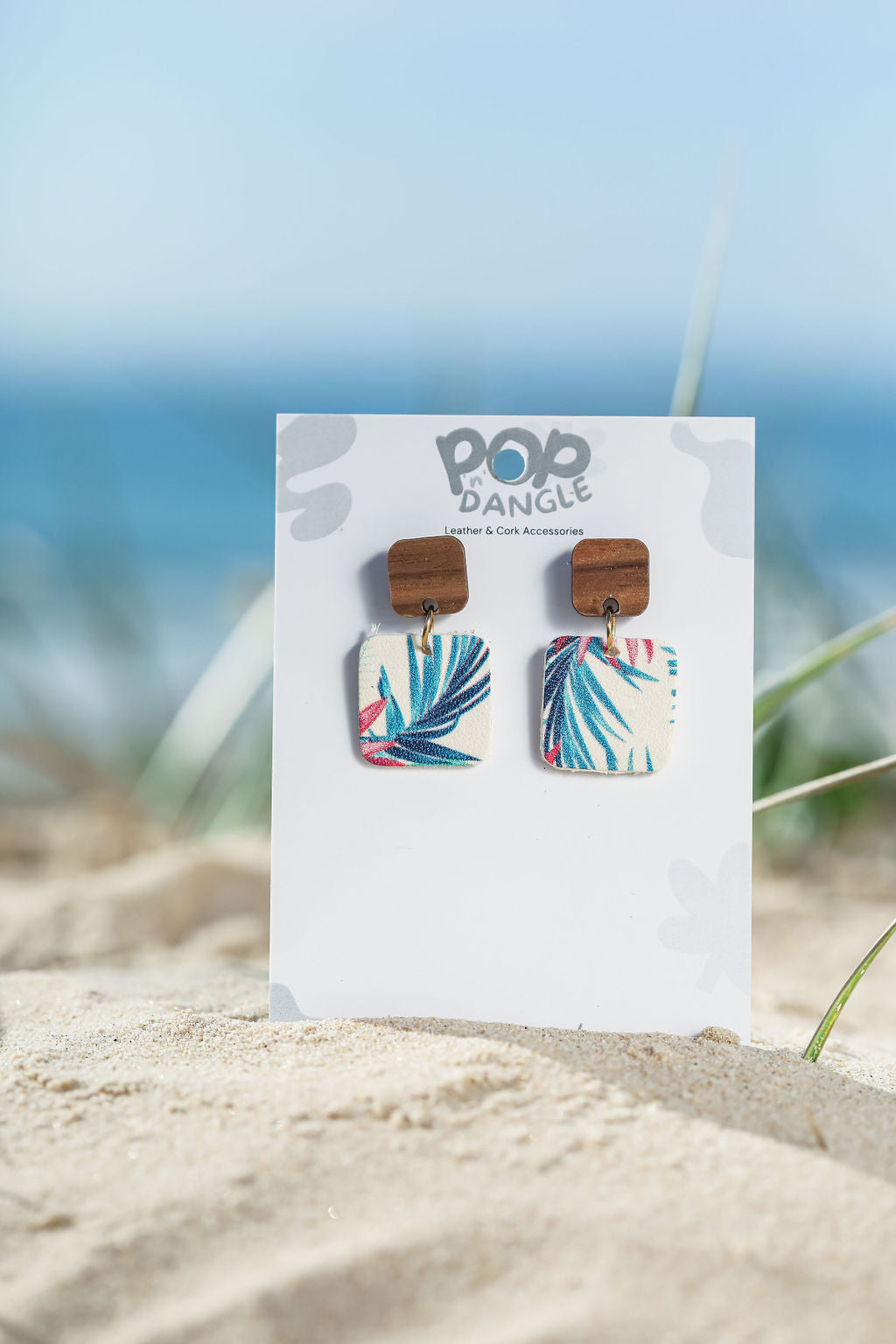 Palm Square Drop Earrings 