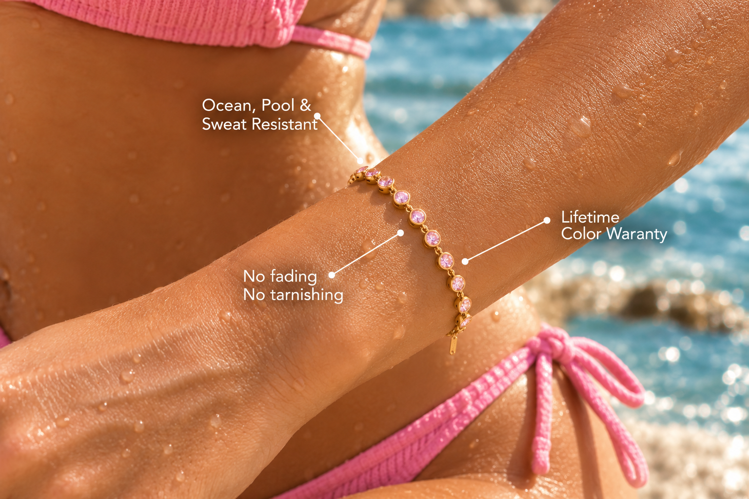 Pink Tennis Bracelet 