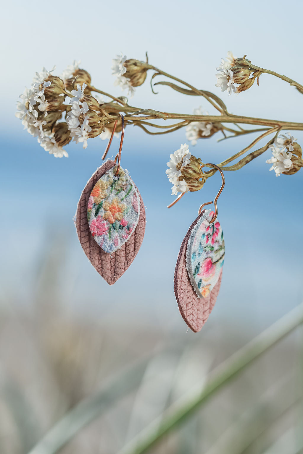 Pink Floral Sweet Drop Earrings 