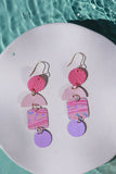 Pink_Geometric_Quartet_Leather _Earrngs 