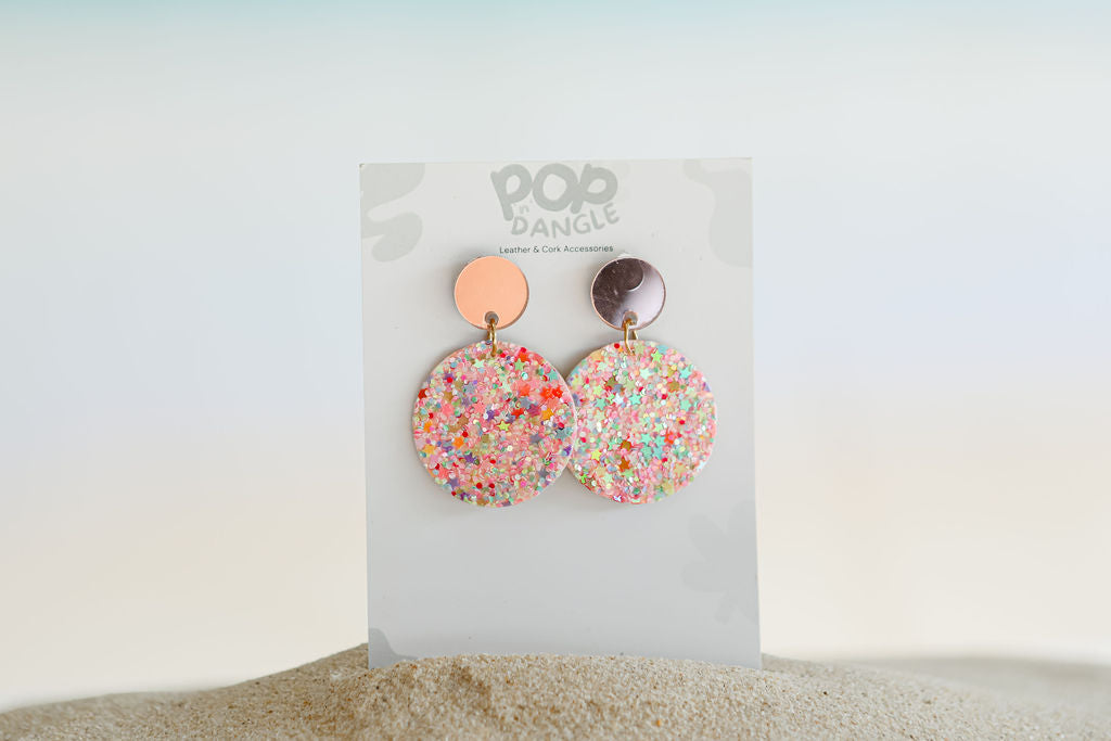 Pink Sparkle Orbit Drop Earrings 30m