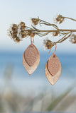 Rose Gold Kangaroo Leather earrings 
