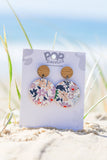 Soft Garden Orbit Drops 40mm Leather Earrings 