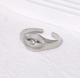 silver sunray open ring