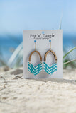 Aqua Timber Arch  Drop Earrings 