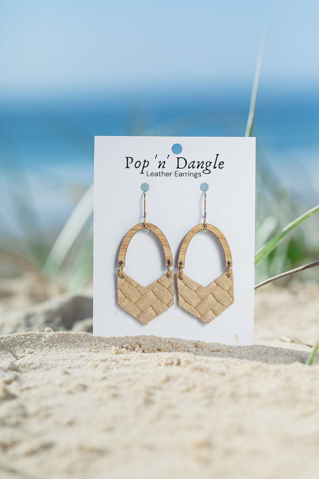 Natural Timber Arch Drop Earrings 